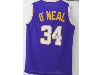 Signed Shaquille Oneal Lakers Basketball Jersey