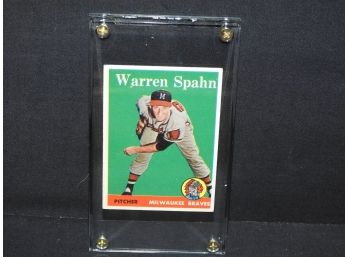 1957 Topps Hall Of Famer Warren Spahn Baseball Card