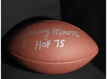 Signed HOFer Lenny Moore Full Sized Football With COA