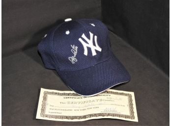 Signed NY Yankees 1970s Pitching Star Roy White Baseball Hat With COA