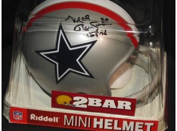 Signed Dallas Cowboys HOFer Mel Renfro Mini Football Helmet NFL COA