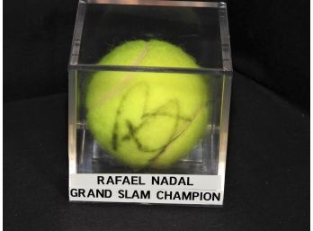 Signed Rafeal Nadal Tennis Ball In Case