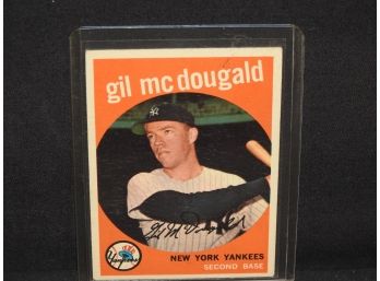 1959 Topps NY Yankees Gil McDougald Baseball Card 1951 Rookie Of The Year