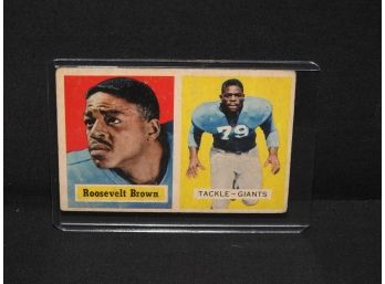Rare 1957 Topps HOFer Roosevelt Brown ROOKIE Card