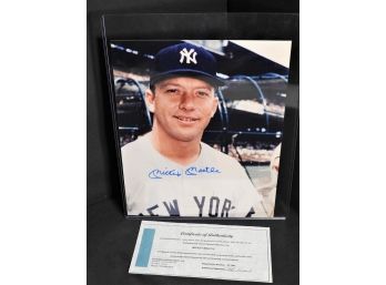 Signed 8 X 10 Photo Of Mickey Mantle With COA