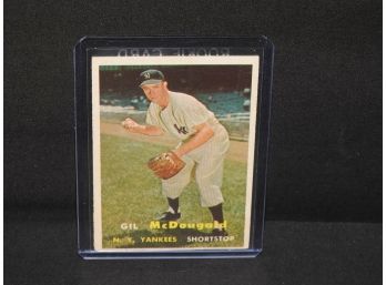 1957 Topps NY Yankees Gil McDougald Baseball Card 1951 Rookie Of The Year