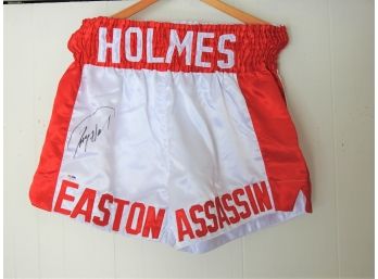RARE SIGNER Signed Larry Holmes Heavy Weight Champion Boxing Trunks With COA