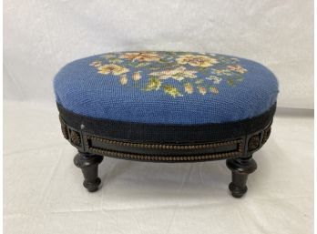 Antique Embroidered Footstool