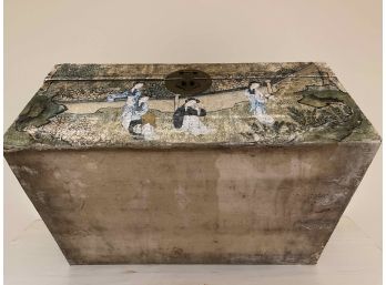 Vintage Hand Painted Asian Travel Chest
