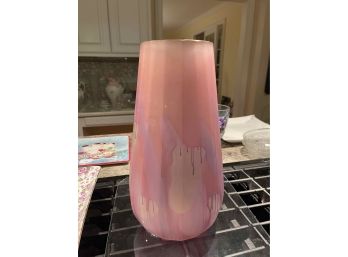 Pink/Purple Wash Glass Vase 14' H
