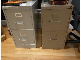 Pair Metal File Cabinets