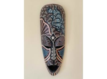 African Mask Colorful Hand Painted 20' H X 7.5' W