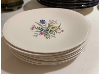 Seven 4' Small Hallcraft China Floral Plates