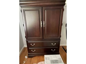 Brown Mahogany Color TV Armoire With 2 Drawers