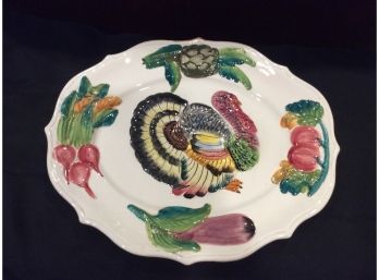 Vintage Ceramic Thanksgiving Turkey Platter