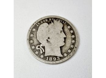 1893-o Barber Quarter (better Date And Mint Mark)