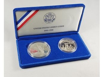 US 1986 Liberty  Silver MInt Proof  Two Coin Set