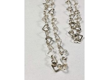 Sterling Silver Chain Heart Link Necklace