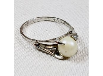 Small Size Classic Sterling Silver Pearl Ring