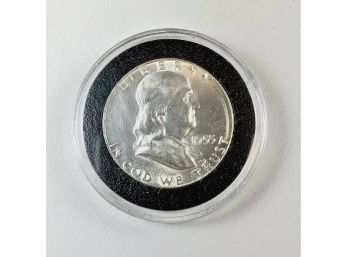1955 Franklin Silver Half Dollar Uncirculated In Air Tight Case