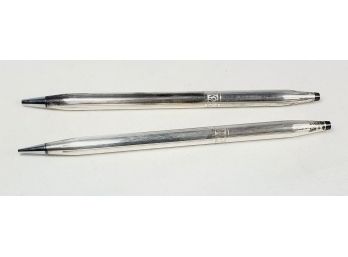 Set Of 2 Sterling Silver Cross Pen And Pencil With Original Case And Holders