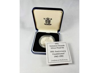 1992 Solomon Islands $1 Silver Proof  Commemorative  Coin (50th Anniversary ???????)