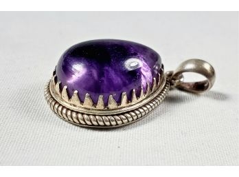 Sterling Silver Vintage Purple Stone Pendant