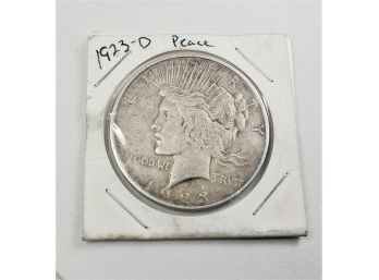 1923-D Peace Dollar In 2 X 2 Denver Mint