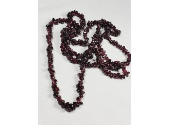 Beautiful Double Strand Dark Red  Purple Stone Necklace