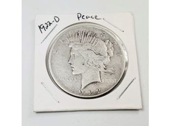 1922-D Peace Dollar In 2 X 2denver Mint