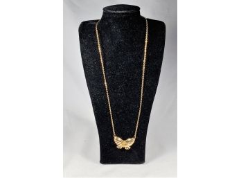 Gold Tone Butterfly Necklace