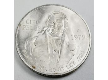 1979 Mexican 100 Pesos Silver  Dakota Coin