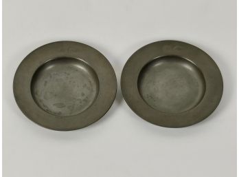 Pair Of Small Pewter Hallmarked Plates