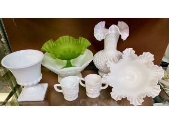 Dealer's Lot Of Milk Glass, Fenton And Westmoreland Compote
