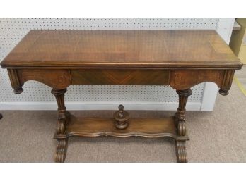 William & Mary Style Flip Top Console Table With Inlay