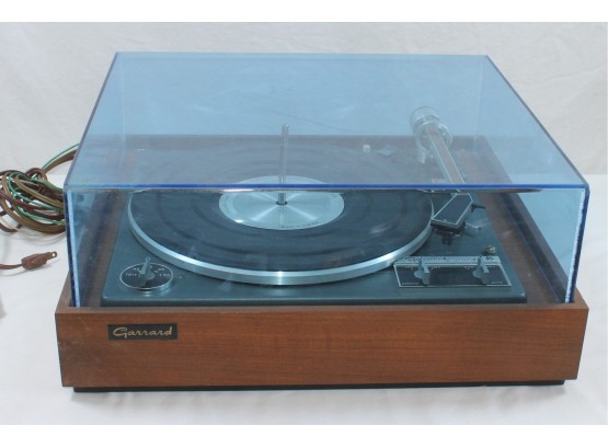 Vintage Garrard Synchro- Lab 95 Series Automatic Turntable With Blue Dust Cover Made In England
