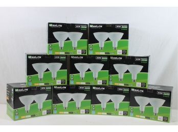 Lot 2 Of Nine Two-Pack Boxes Of Maxlite 90 Watt Replacement 13 Watt Led Lightbulbs