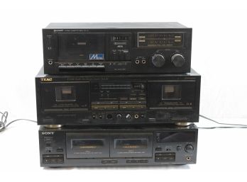 Three Stereo Tape Decks, TEAC, Sony & Sharp - All Parts Or Repair