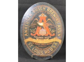 Anheuser-busch Brewing Assn. Brewers Of Fine Beer Exclusively Glass Tray/Sign