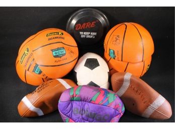 Mixed Lot Of Sports Equipment With Basketballs, Footballs, Soccer & More