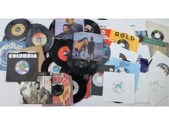 Vintage 45 RPM Records -Whitney Houston, Elvis, Ronnie Milsap, Garth Brooks, Jimmy Dean, Johnny Cash Etc Lot#5