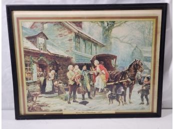 Vintage Home For Christmas -Print From The Original  1784 Painting By J.L.G. Ferris