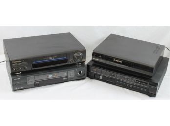 Untested Audio Visual Lot - Panasonic, Toshiba, Realistic - VHS & CD Players