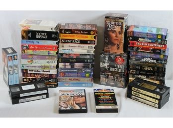 VHS Mixed Movie Lot - Alfred Hitchcock Sealed Box Set, The Alamo, The Godfather, Dr Zhivago And More