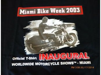 Lofteez Miami Bike Week 2003 Official T Shirt Inaugural Motorcycle Shows Size XL
