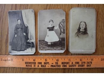 Cabinet Card Lot Of Antique Photographs Late 1800s 2 Cent Blue Washington Stamp