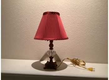 Single Small Table Lamp. 16 Inches Tall 10 Inches Diameter