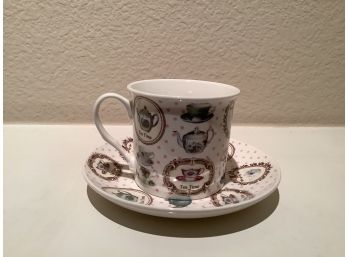 Teatime  Cup And Saucer 3.5 Inches Tall