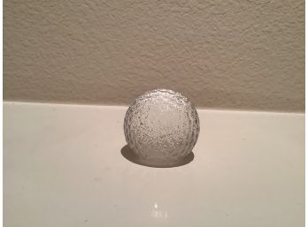 Signed Glass Or Crystal Golf Ball Paperweight  2.5 Diameter