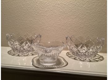 Lot Of 3 Beautiful Crystal Bowls